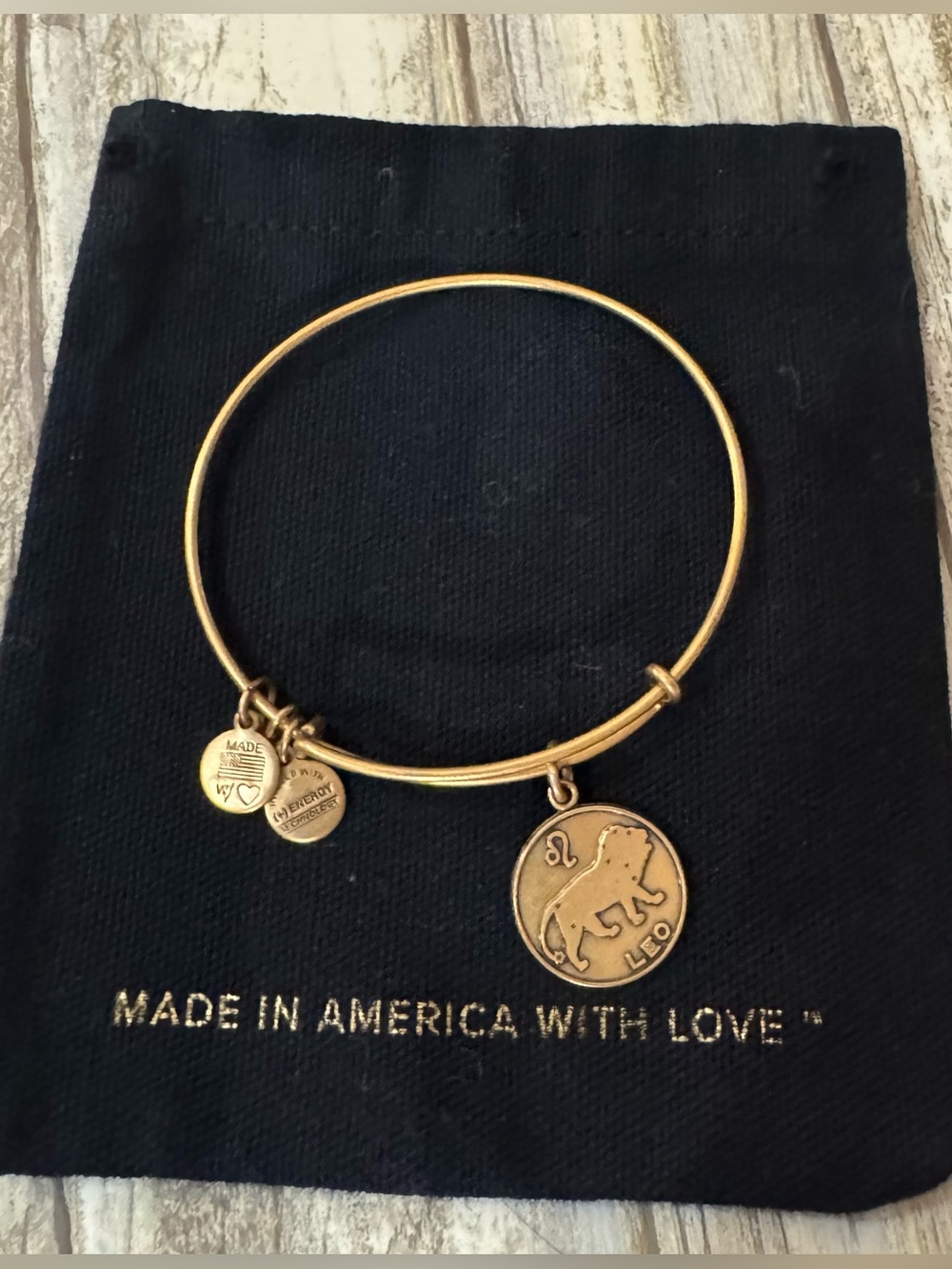 Alex and Ani Leo Zodiac Gold-Tone Charm Bangle Bracelet – 2013